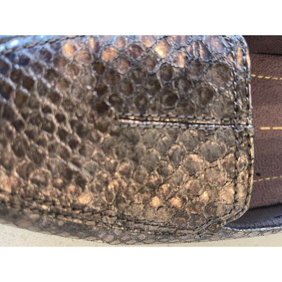 Clarks Everyday Women’s Loafers 7.5M Brown Leather Metallic Faux Snakeskin - Picture 9 of 14